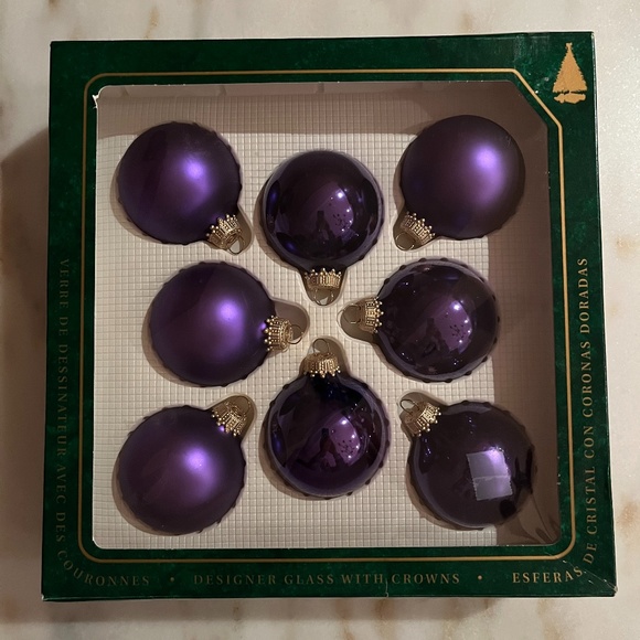 Krebs Other - Vtg Krebs Purple Glass Ball Ornaments Set of 8